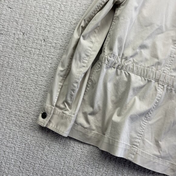 Banana Republic Jacket Wom XS Off-White Safari Utility Field Chore Coat Pockets - Picture 12 of 15